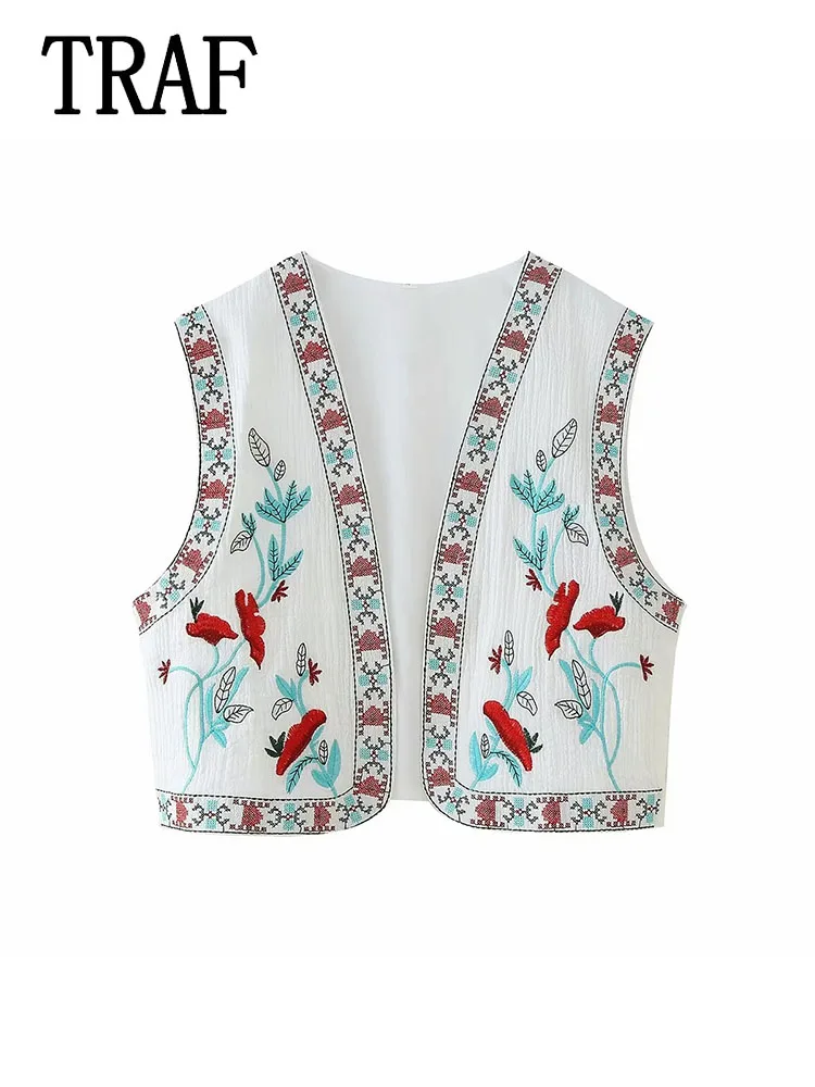 

Женский кардиган с цветочной вышивкой в стиле ретро