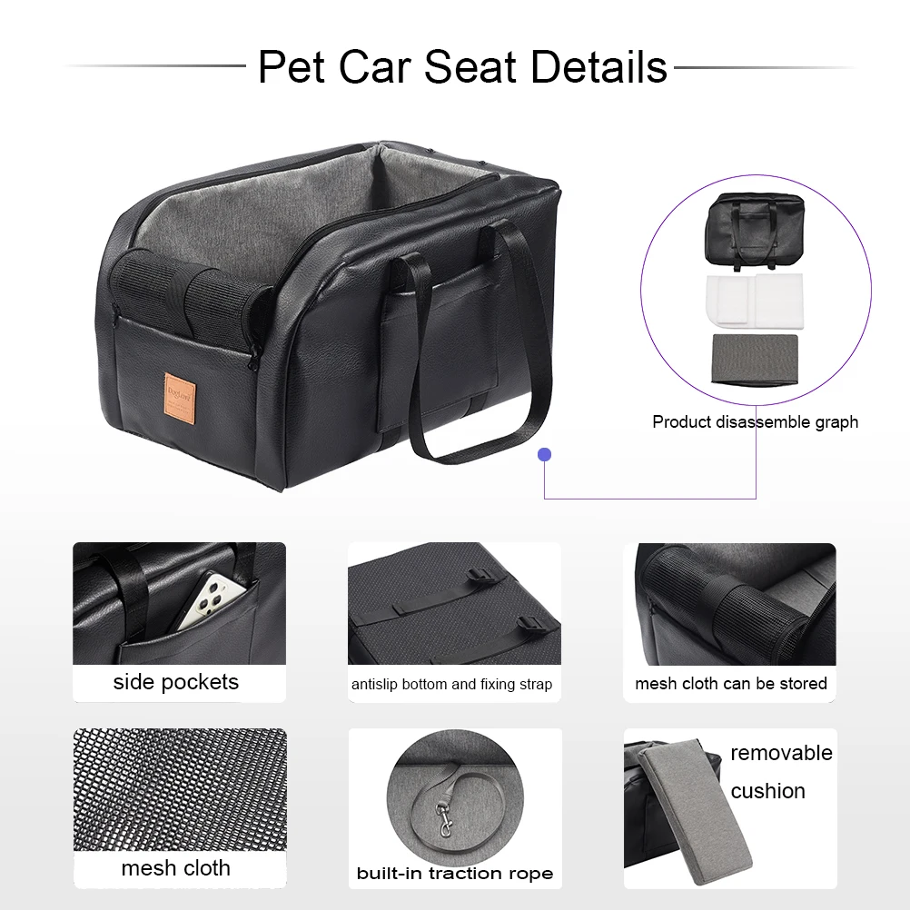 Cat Carrier, Pet Carrier for Large Cats 15.5bs, Dog Carrier for Small Dogs,  Collapsible Cat Bag Carrier for Travel & Car, Black