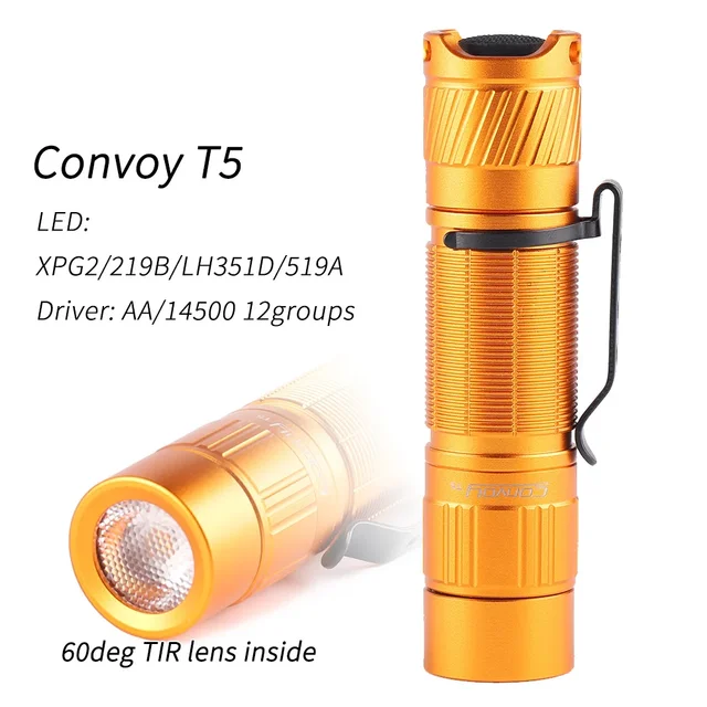 コンボイ T5 Led 懐中電灯高 CRI 用 AA/14500 ミニフラッシュ