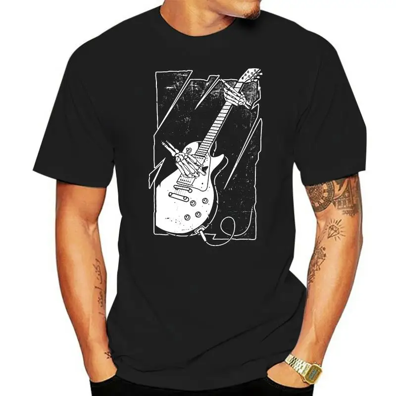 

Guitar Skeleton Mens Guitarist T-Shirt Acoustic Electric Bass Amp Strings Skull High Quality Tee Shirt