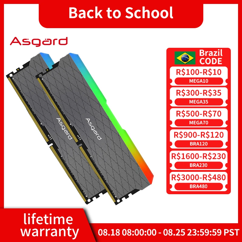 Desktop RAM Memory 8GX2 16G 3200MHz RGB DDR4 for Desktop