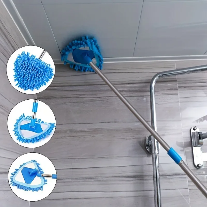 Triangle Retractable Wall Cleaning Mop Ceiling Air Conditioner Dust Removal Mini Mop Small Wall Cleaning Home Clean Floors Tool