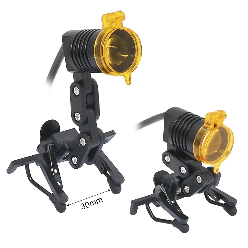 Head Flashlight For Dental Loupes Dentist with Yellow Filter Glasses Clip Rechargable Adjustable Brightness