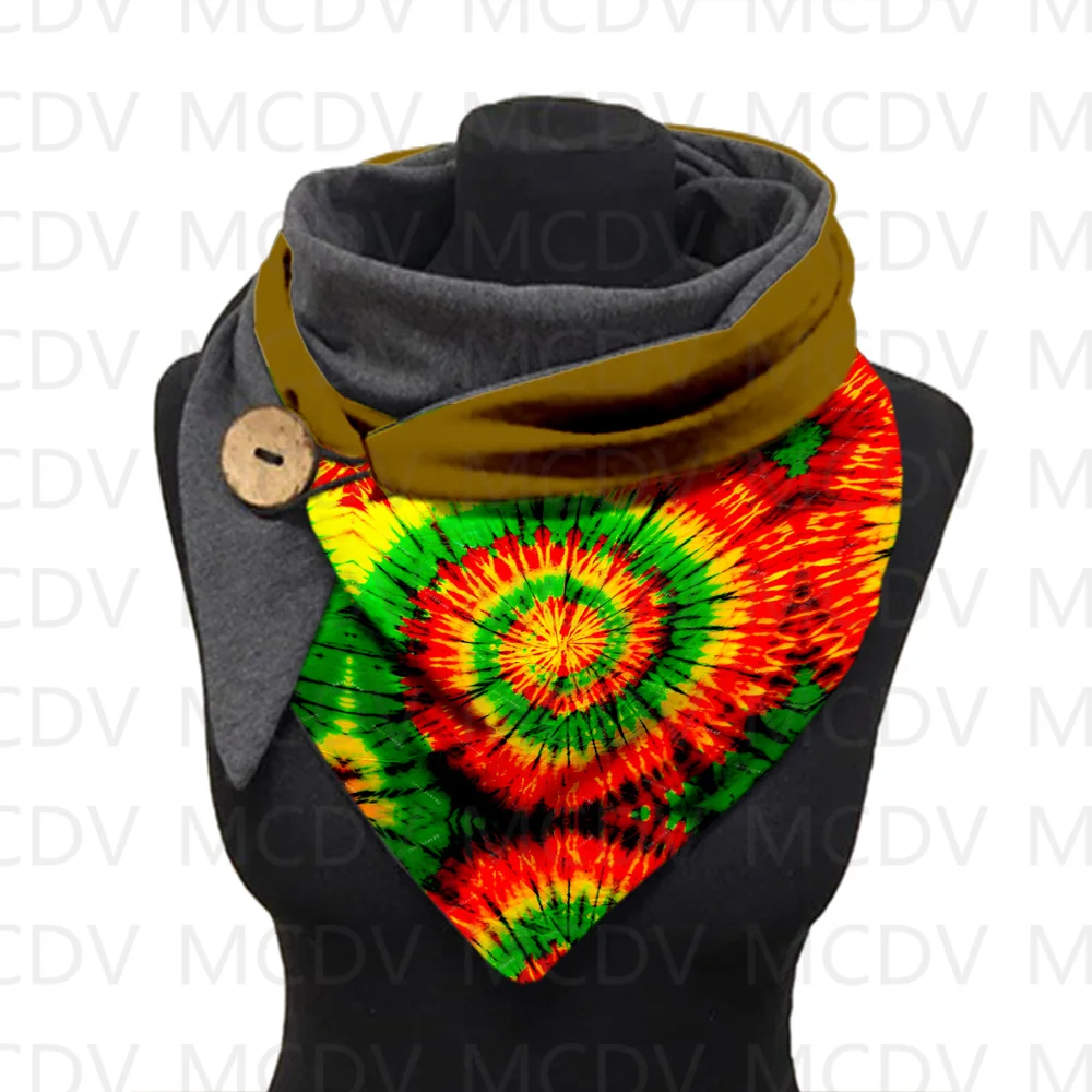 

Rainbow Tie Dye Scarf 3D Printed Warm Fleece Casual Scarf And Shawl for Women Warm and comfortable Scarf