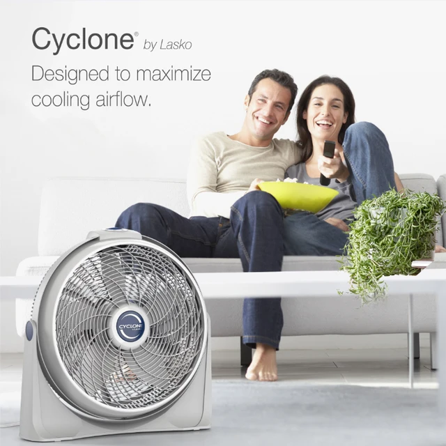 Lasko 20 Cyclone Power 3-Speed Air Circulator Pivoting Floor or Wall Mount  , 3520, White electric fan desk fan - AliExpress