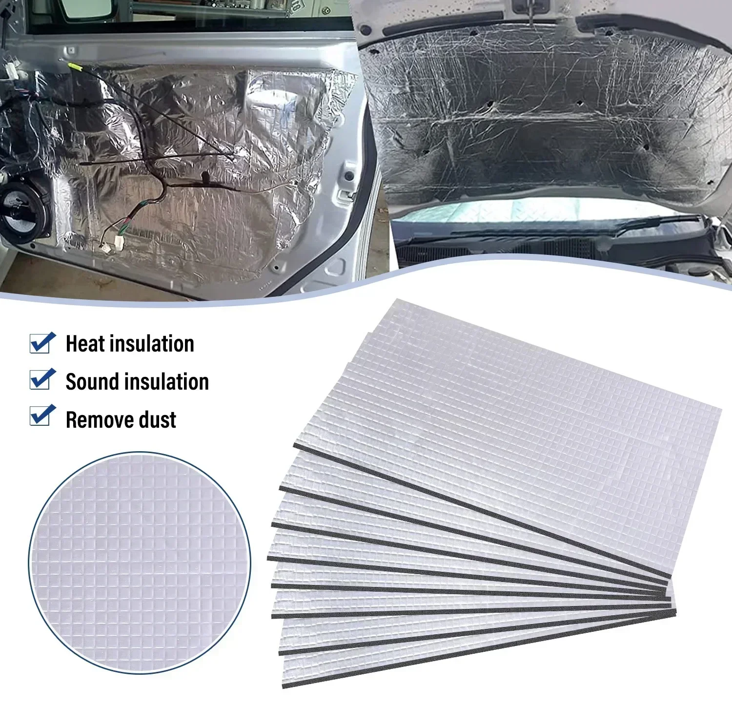 Thick Aluminum Fiber Muffler Cotton Car Auto Fender Heat Sound Deadener Insulation Mat Sound Proofing Mat Pad 20X500cm