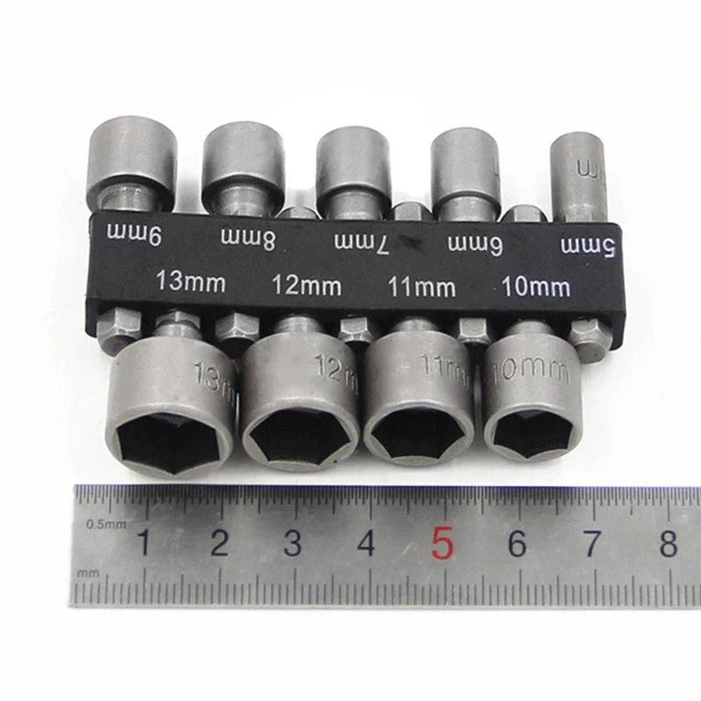 5-13mm Hex Socket Screw Sleeve Nozzles Nut 1/4in Hexagonal Nut Driver Drill Adapter Screwdriver Set Bits Sets Hand Tools hex sockets set socket adapter set nut driver drill bit set drill screwdriver adapter sleeve adapter set bit socket set drill socket adapter 9Pcs