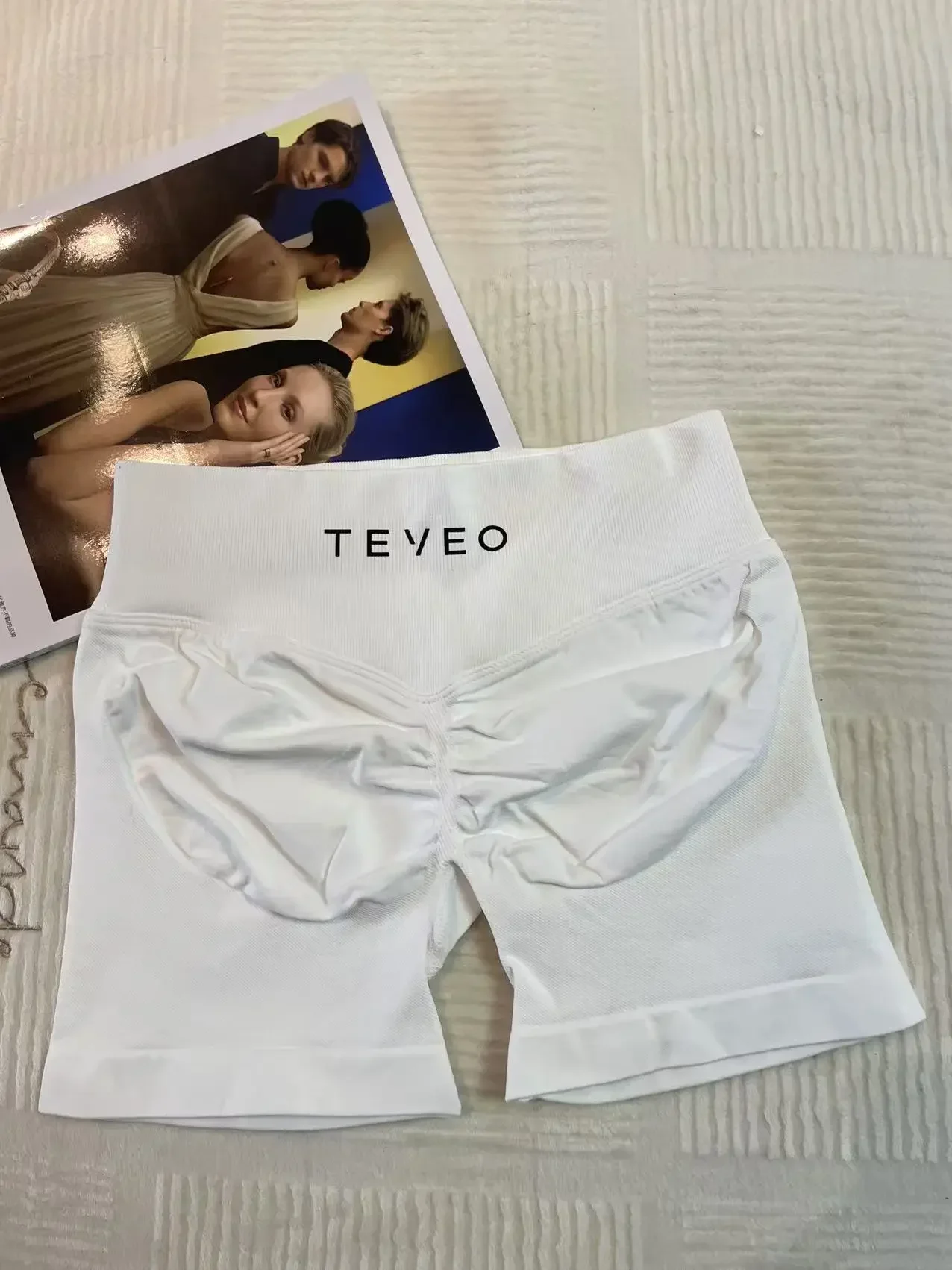 Fitness Running Shorts with Stretchy Bottoms Undershirt TEVEO Women's Summer Yoga Shorts with Stretchy Breathable Peach Bottoms