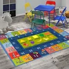 Alphabet Numbers and Shapes Educational Area Rug Anti-slip Backing Rectangle Baby Crawling Mat  Kids Room Playroom Carpet 2