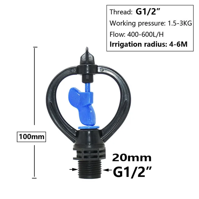 Kerti Gyep Forgó Sprinkler 1/2 "3/4" Férfi Szál Szórási Fúvóka 360 Fokos Automatikus Öntözés - Image 3