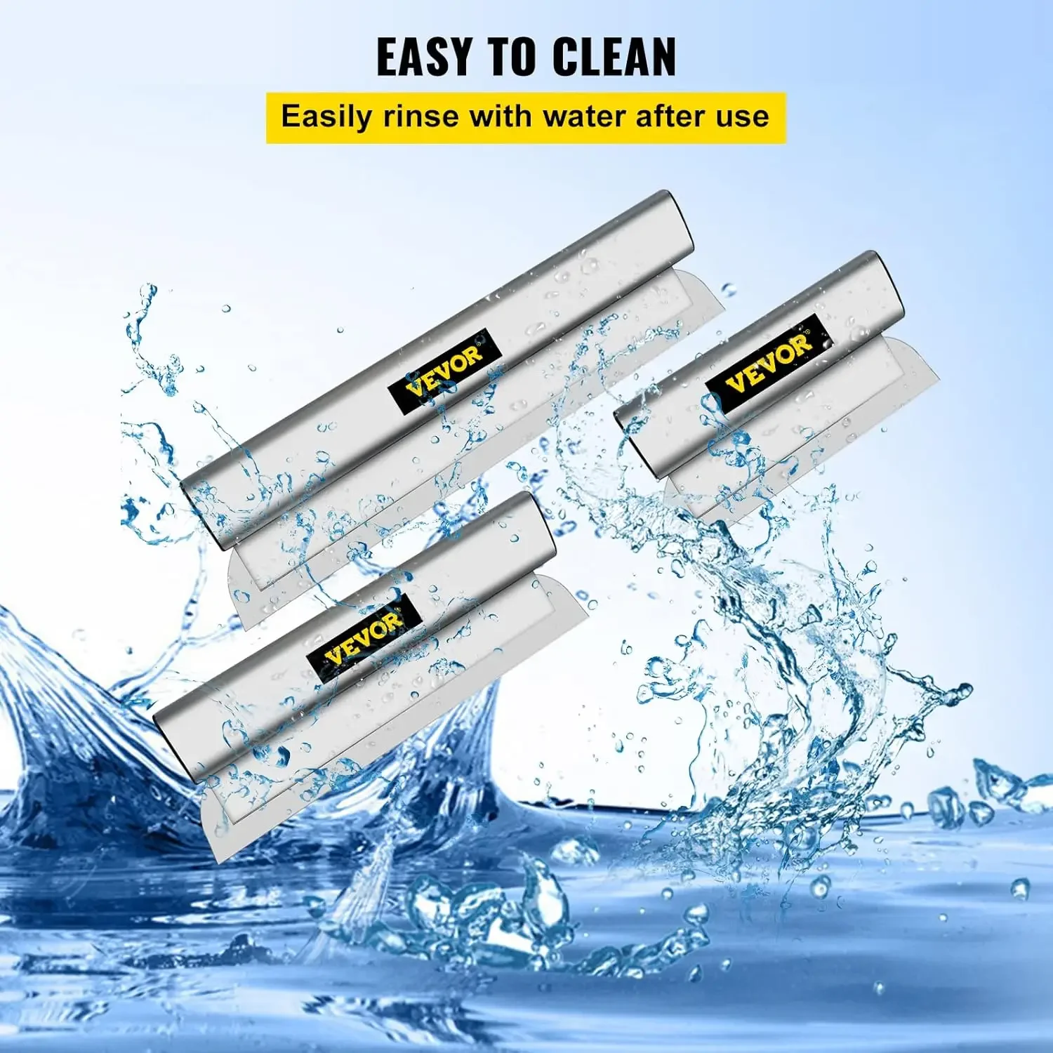 Skimming Blade Set,10"+24"+32" Blades + 35"-78" Extension Handle，European Stainless Steel Construction Knife, Aluminum Blade Pro 6