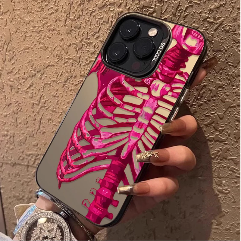 Luxury Pink Green Skull Shockproof Phone Case - Stylish Bumper Cover