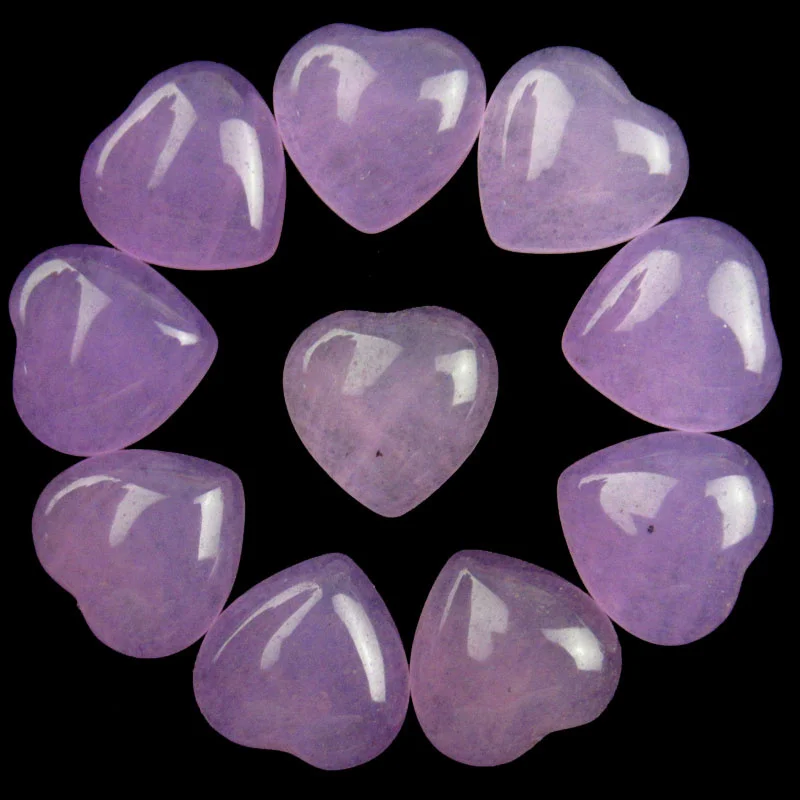 

Free Shipping Best Quality 10Pcs 10x3mm Purple Jade Heart Cab Cabochon Jewelry making Necklaces Earrings Gems DIY