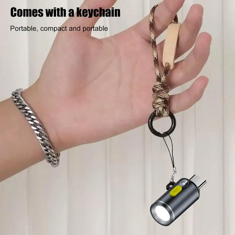 Type-C LED Handheld Strong Light Pocket Keychain Flashlight Mini Flashlight Small Torch Light Outdoor Hiking Camping Accessories led flashlight mini flashlight led flashlights mini led flashlight led torch light