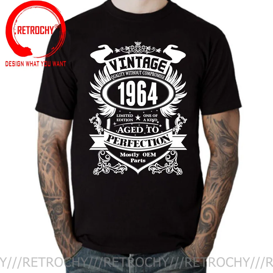 

Vintage Made In 1964 T-Shirt Men Fashion T Shirt Man Short Sleeve 58 Years Old 58th Birthday Gift Tshirt Cotton Streetwear Tees