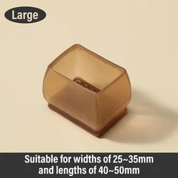 16 - Piece Furniture Leg Floor Protectors with Felt Pads and Sliders - 16PCS (Brown Rectangle L)