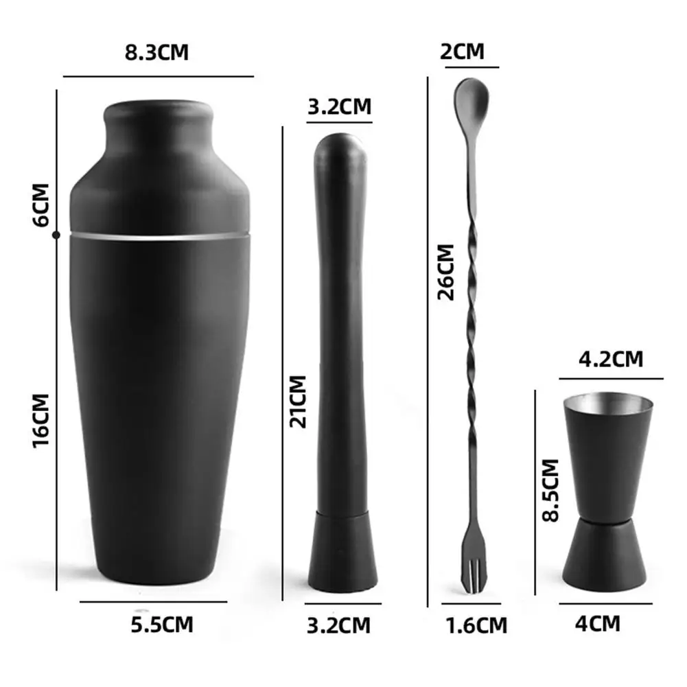 8Pcs Bartender Kit Stainless Steel Cocktail Shaker Mixer Wine Martini Boston Shaker For Bartender Drink Party Bar Tools
