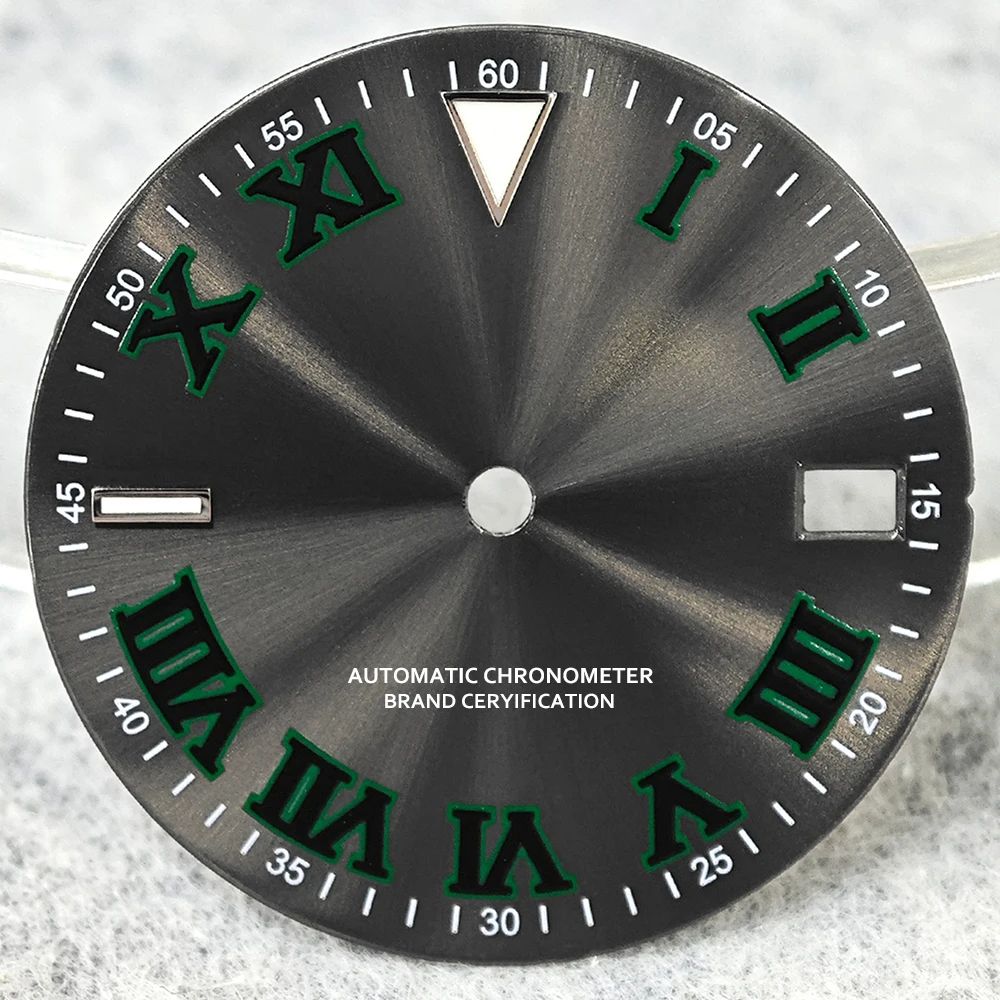 Green Luminous High-Quality Watch Face for Date Series, 28.5mm Dial
