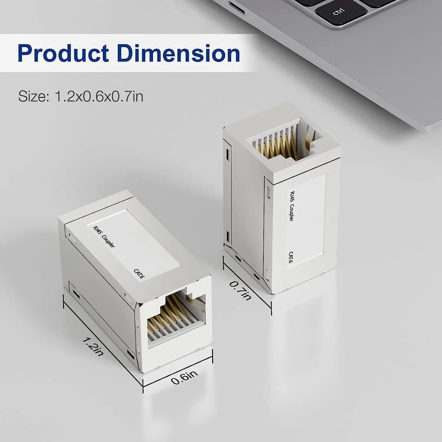 High-Speed RJ45 Ethernet Coupler Extender, Female-to-Female Connector