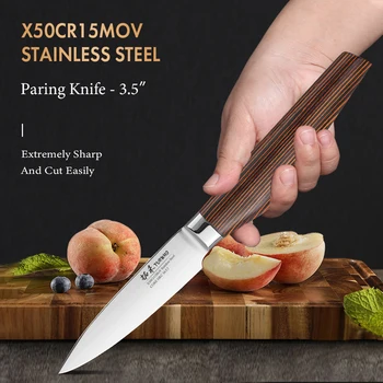 TURWHO 3.5 "Coltello per sbucciare Acciaio inossidabile ad alto tenore di carbonio X50Cr15MoV Coltelli da cucina Verdura Frutta Peeling Chef Utilità Strumento di cottura 1