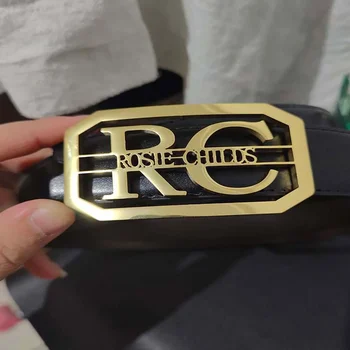 Nome personalizzato iniziali fibbia per cintura uomo acciaio inossidabile Logo personalizzato cintura per uomo gioielli regalo lettere bomboniere