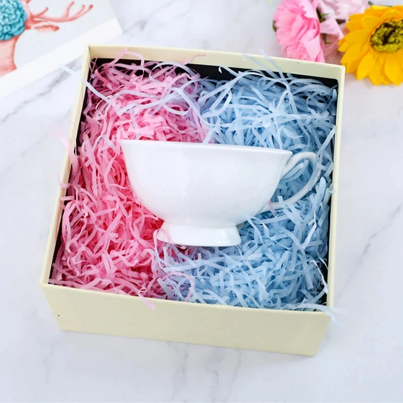 Darfukei Zerkleinertes Papier für Geschenkkörbe, 100 g Crinkle-Papier, rosa Crinkle-Papierfüller, Crinkle-Cut-Papier Zerkleinerung für Geburtstage – Detail 5