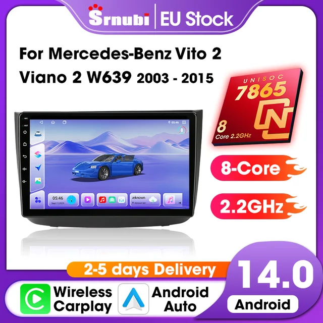 Android 14 Auto Carplay pour Mercedes-Benz Vito 2 Viano 2 W639 2003 - 2015 Autoradio Navigation GPS Multimédia Audio Automobile 1