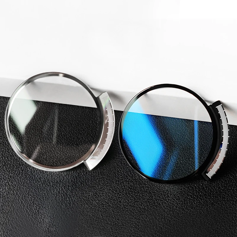 

Mineral Glass 46.5x41.5mm For Diesel DZ 4203 4204 4341 4413 4503 Blue AR Coating Black/Silver Trim Watch Glass Replacement Part