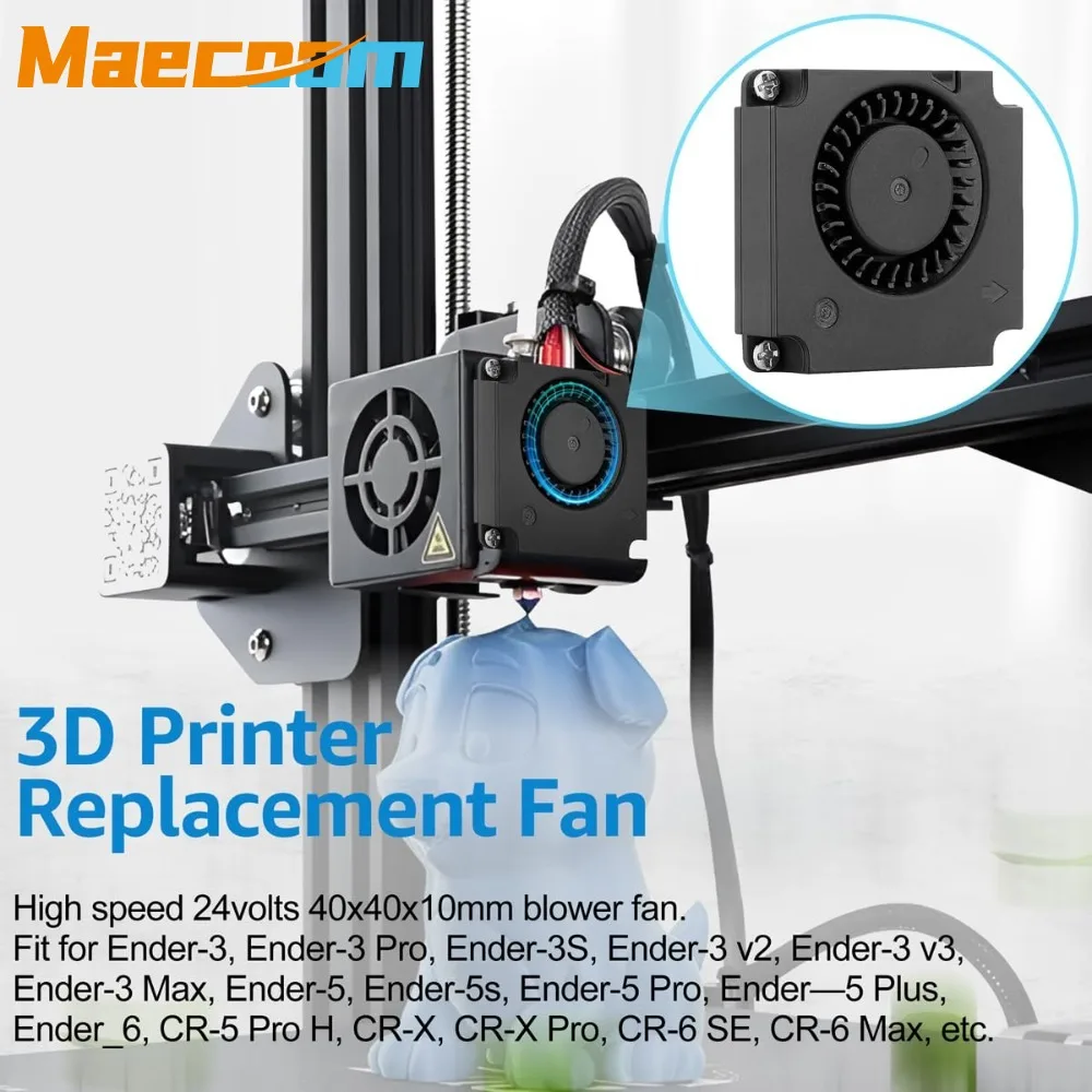 3D 프린터 액세서리, DC 터보 팬 베어링 송풍기, 방사형 냉각 팬, Creality Ender3 V2 CR-10 키트, 12V, 24V, 40x10mm, 4010, 40mm