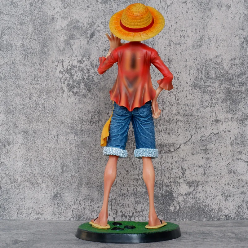 GK Oversize 40CM Straw Hat Smiling Face Model Hand-made Statue Desktop Decoration