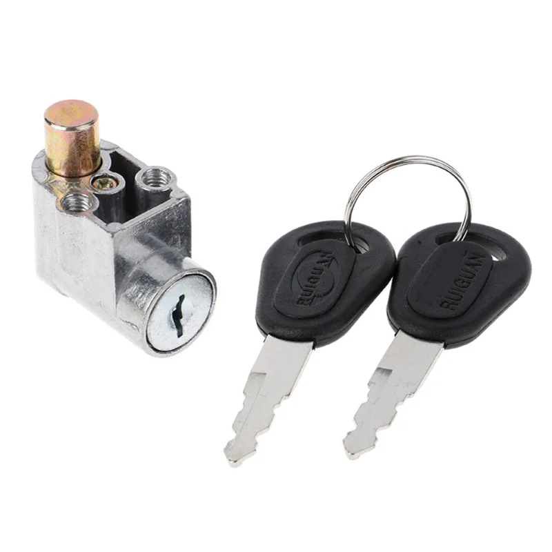 Battery Safety Pack Box Lock 1pc W/2 Key Ignition Lock Metal For Motorcycle Electric EBike Scooter 70g