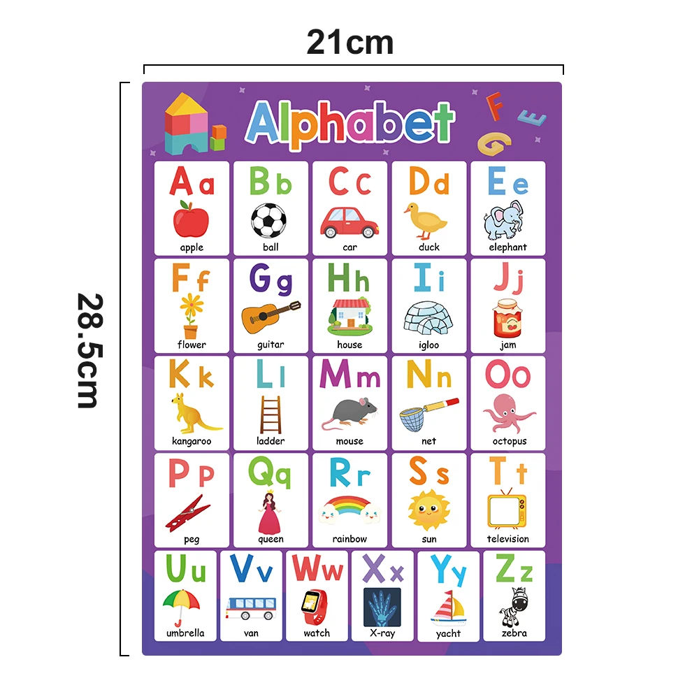 20 Themes Children Learning English toys School classroom educational A4 posters Decoration big cards Wall Sticker 3