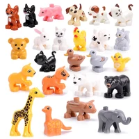 Big Size Building Blocks Cat Dog Pig Rabbit Model Accessories Compatible Bricks Farm Animals Set Assemble Education Toys For Kid 1