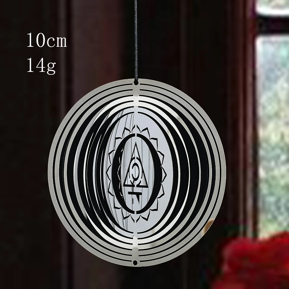 Wind chimes 7pcs set chakra wind spinners reiki yoga meditation mandala om spiritual 3D rotating wind chimes outdoor garden decor