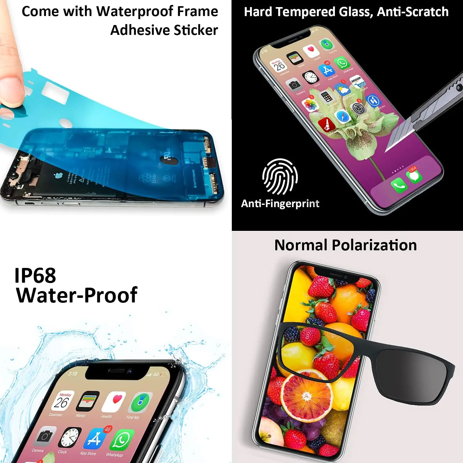 Schermo Display Incell per iPhone 11 11pro 11 pro max Display LCD di ricambio Touch Digitizer Assemblato con vetro e strumenti - immagine 6