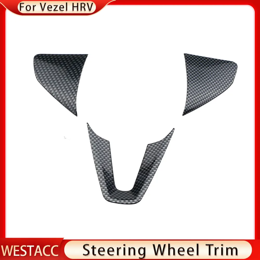 3 개/대 자동차 인테리어 스티어링 휠 커버 장식 스티커 트림 혼다 HRV HR-V Vezel 2014 - 2020 스타일링 액세서리