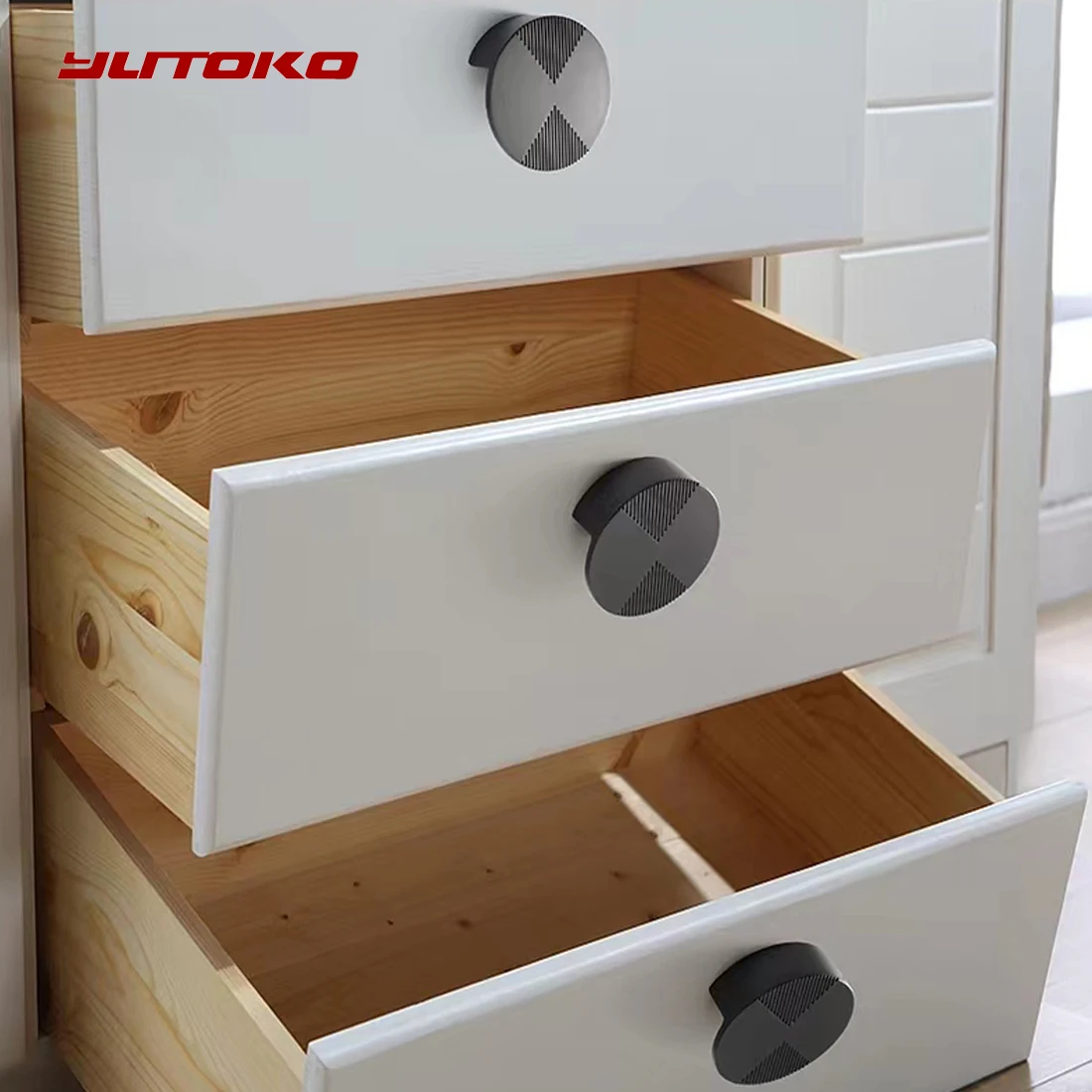 YUTOKO 단단한 아연 합금 캐비닛 손잡이, 주방 캐비닛 손잡이, 라운드 골드 서랍, 가구 문짝 손잡이, 북유럽 간단한 손잡이