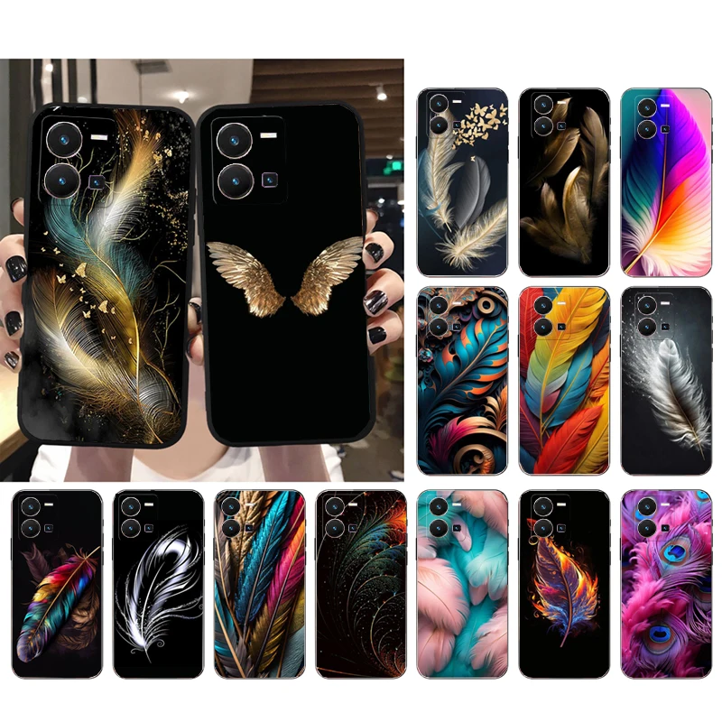 

Feathers Phone Case For VIVO Y53S Y33S Y01 Y22S Y31 Y21 Y70 Y21S Y72 Y51 Y35 Y76 V21 V2023 V21E V20 SE