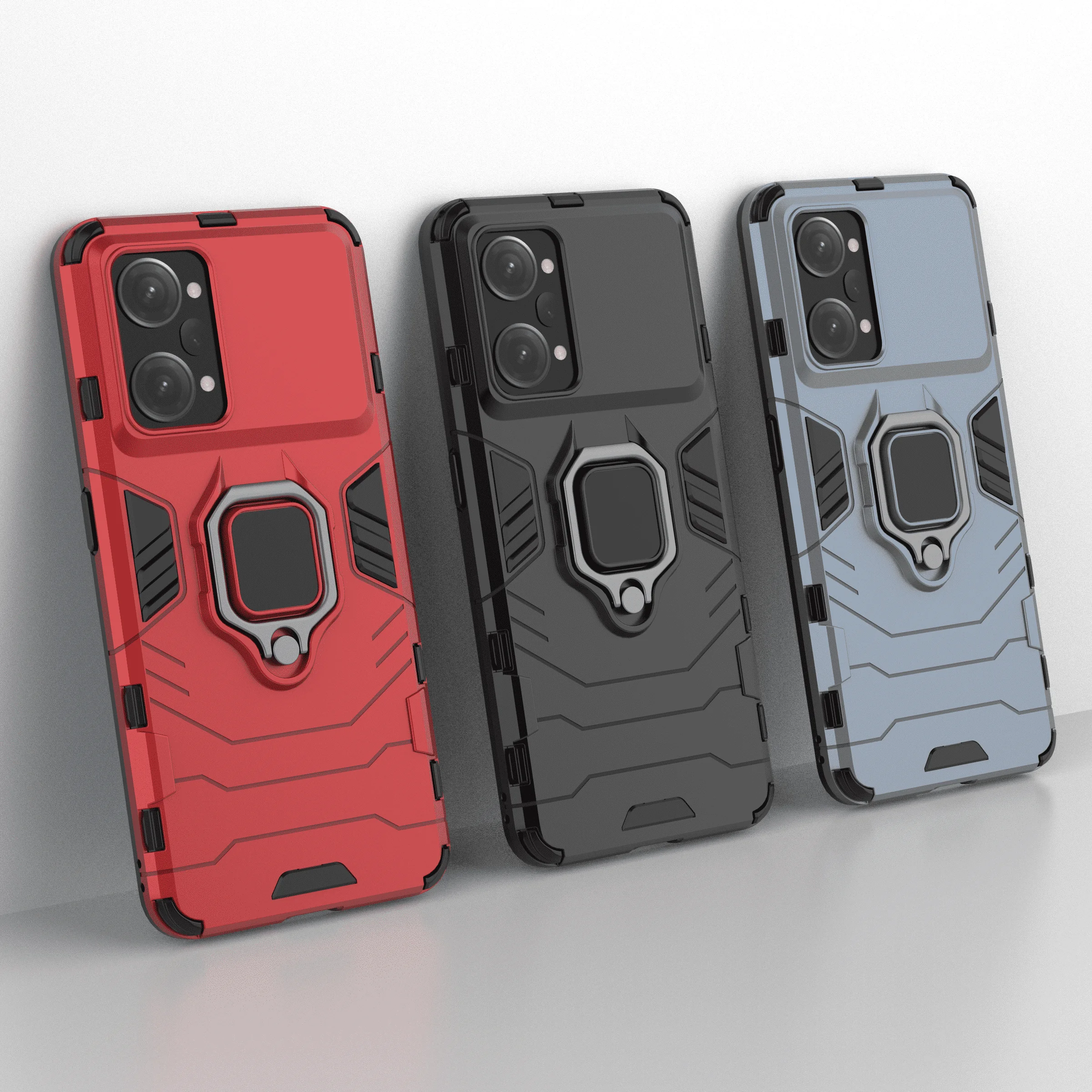Durable Shockproof Armor Case with Car Ring Magnetic Back