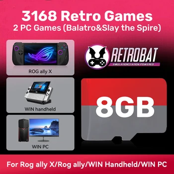 Scheda TF da gioco con giochi retrò 3168 e 2 giochi per PC per Rog Ally/Rog Ally X/GPD WIN4/LEGION GO/WIN PC e laptop Scheda da gioco da 8 GB Plug & Play 1