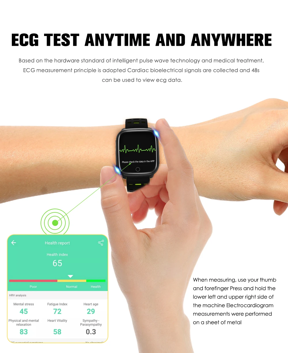 New F16 Smart Bracelet ECG+PPG Pedometer Alarm clock Smart Watch Men Heart Rate Blood Pressure Waterproof Smart Wristband/band