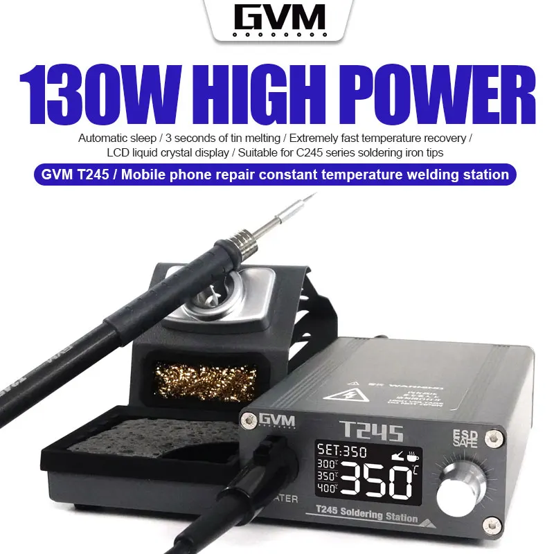 

GVM T245 kit alat las listrik, stasiun solder perbaikan ponsel, suhu konstan cerdas