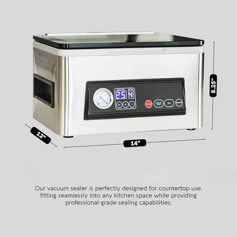 Chamber Sealer Machine Wet Foods Meat Vacuum Packing Machine Compact with Vaccum Sealer Bar