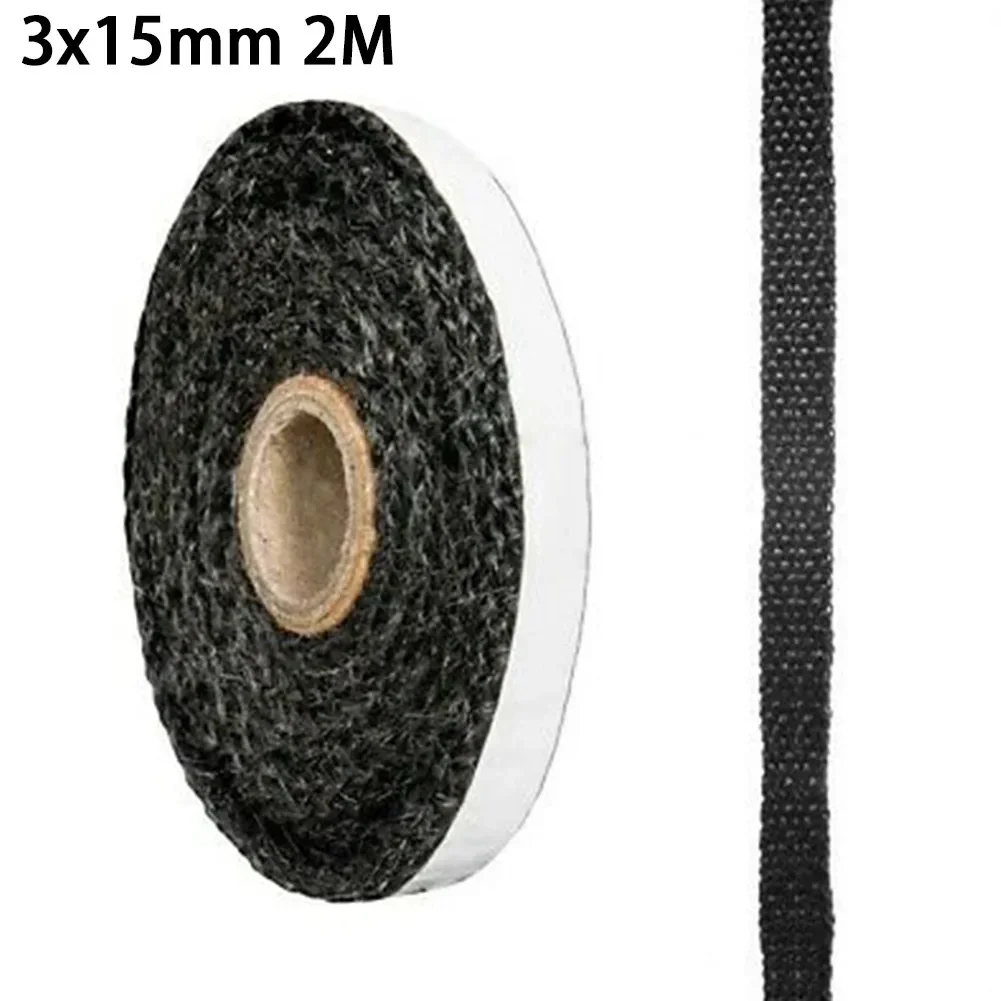 Flat Stoves Rope Self-Adhesive Fiberglass Fireplace Door Sealing Cord Replacement Gasket Tape 10/15mm Width 2m Length Black stove rope seal
