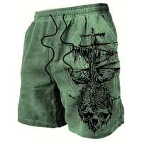 Vintage Sailing Ship Pattern 3D Print Beach Shorts Men Women Oversized Surfing Board Sport Pants Swimsuits Trunks Kids Clothing 2