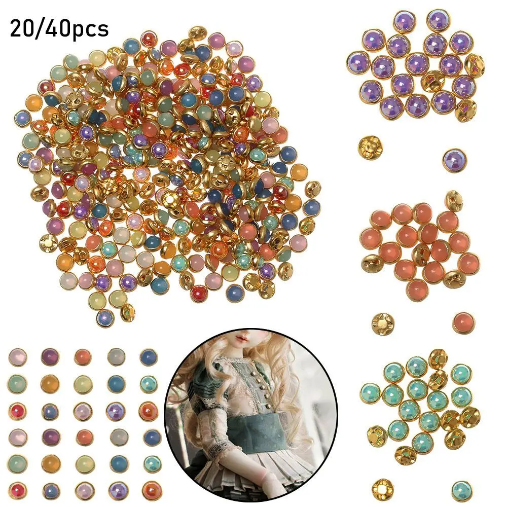 20/40pcs Handmade Accessories Dollhouse Miniature DIY  Clothes 1/6 Dolls Pullip Clothing Sewing Mini Pearl Buttons