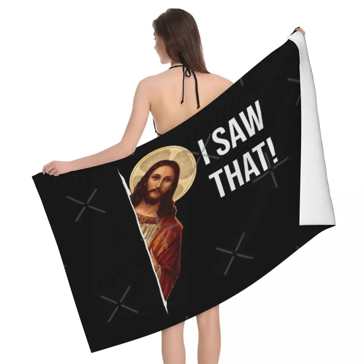 

Jesus Meme I Saw That 80x130cm Bath Towel Water-absorbent For Beach For Party