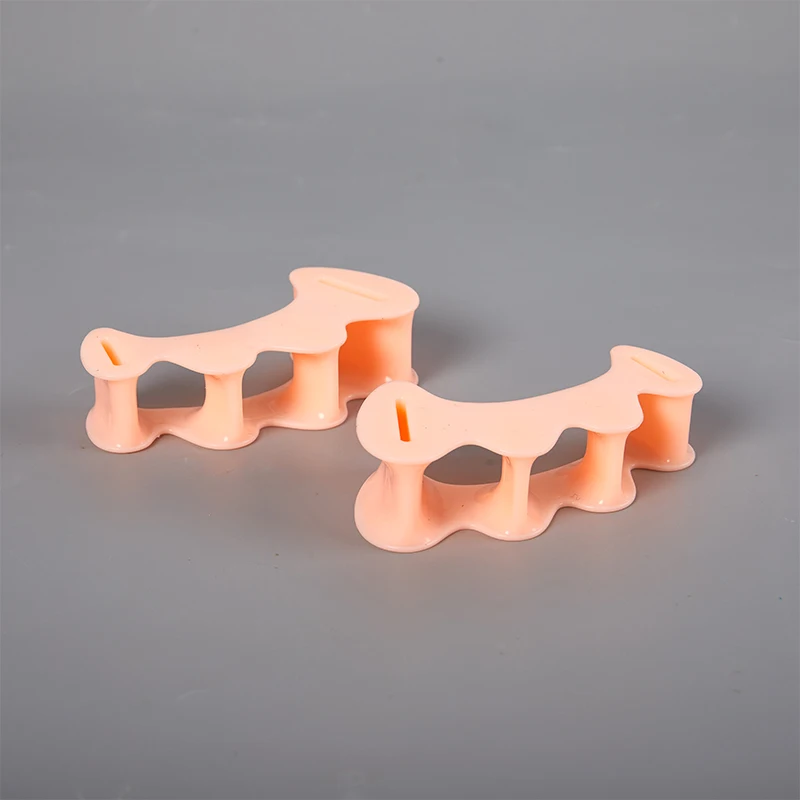 Toe Separators Toe Corrector Toe Spreader Finger Toe Separator Toe Protectors Ingrown Toenail Corrector 2Pcs = 1Pair Hard Silicone Toe Finger Separator 3 Hole Hallux Valgus Orthopedic Spacers Bunion Overlapping Hammer Foot