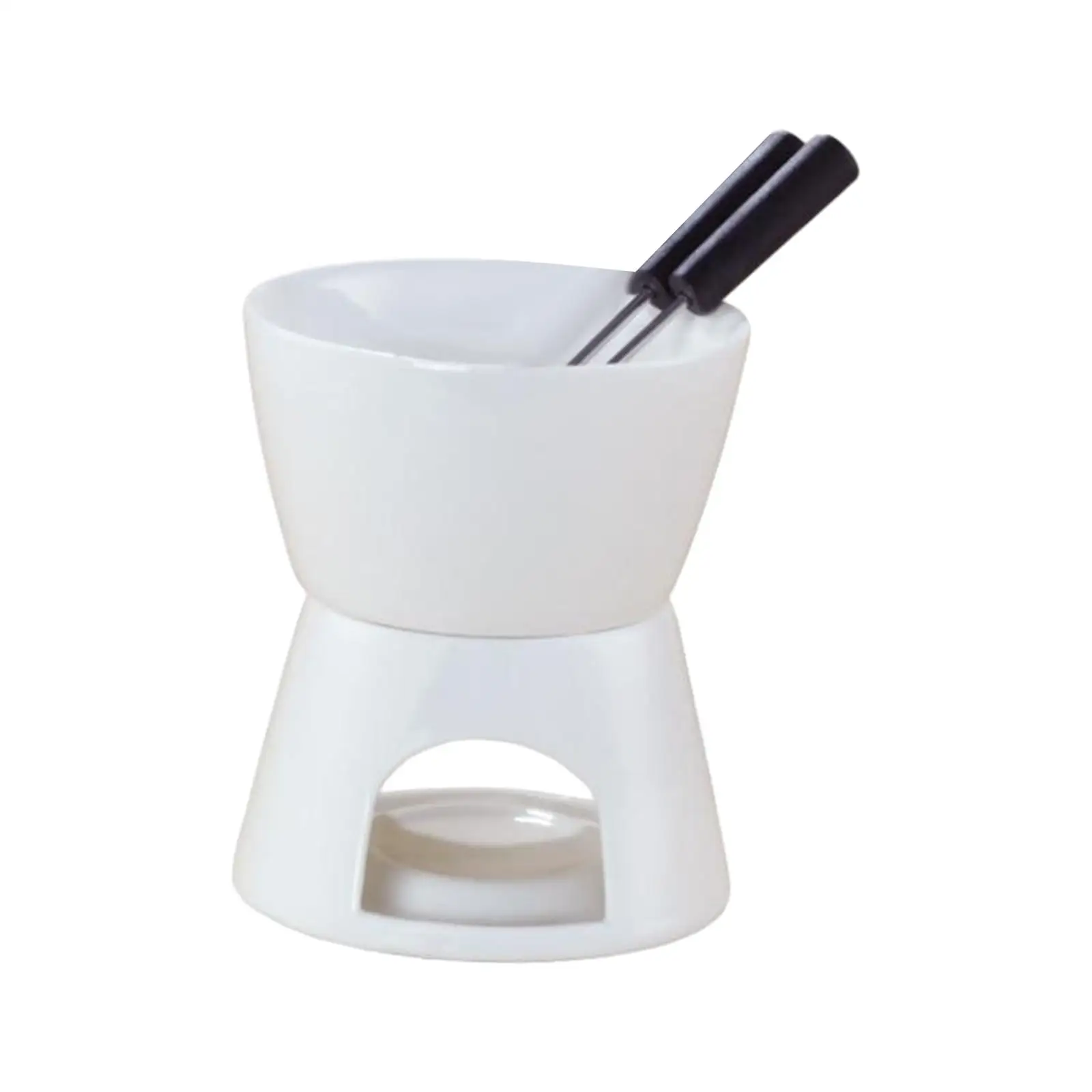 Chocolate Fondue Pot Tea Light Porcelain Melting Pot Ceramic Hot Butter Warmer for Dessert Snack Party Anniversary Birthday