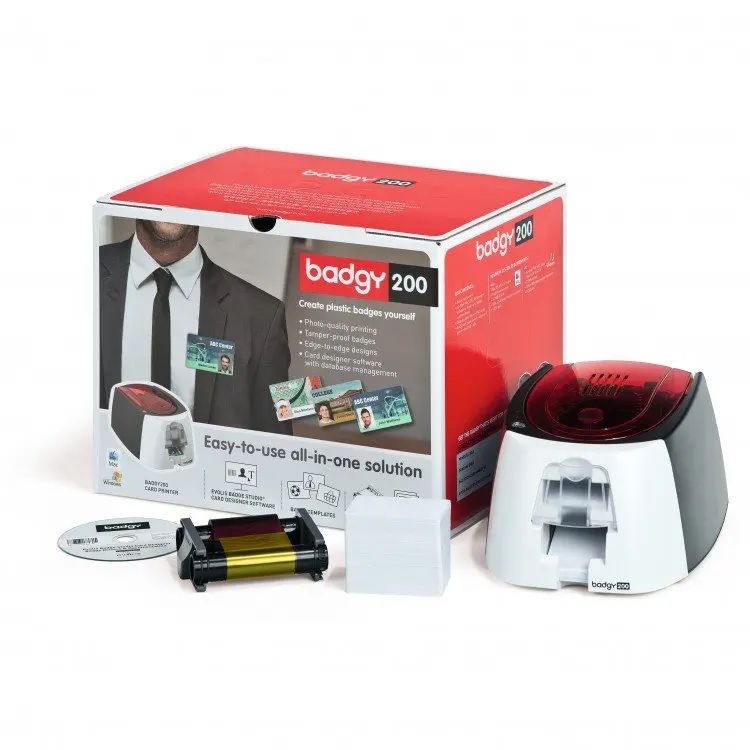

Карточный принтер Evolis Badgy100, вывеска IC, разрешение на работу, карточный принтер из ПВХ